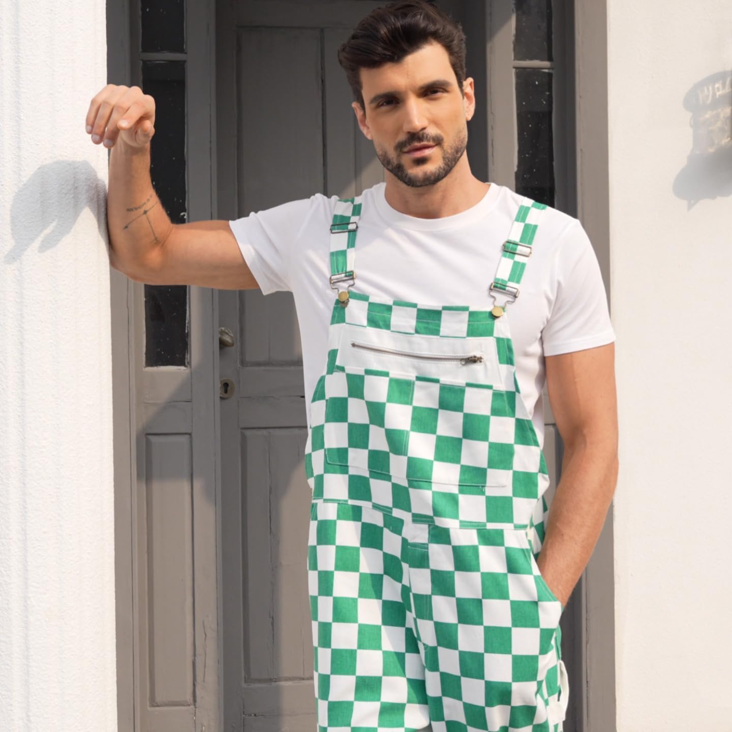 Men Overalls St Patrick Day Overalls USA Overall Checkered Overall Men Women Game Bibs Coveralls Pant Jumpsuit - Image 5