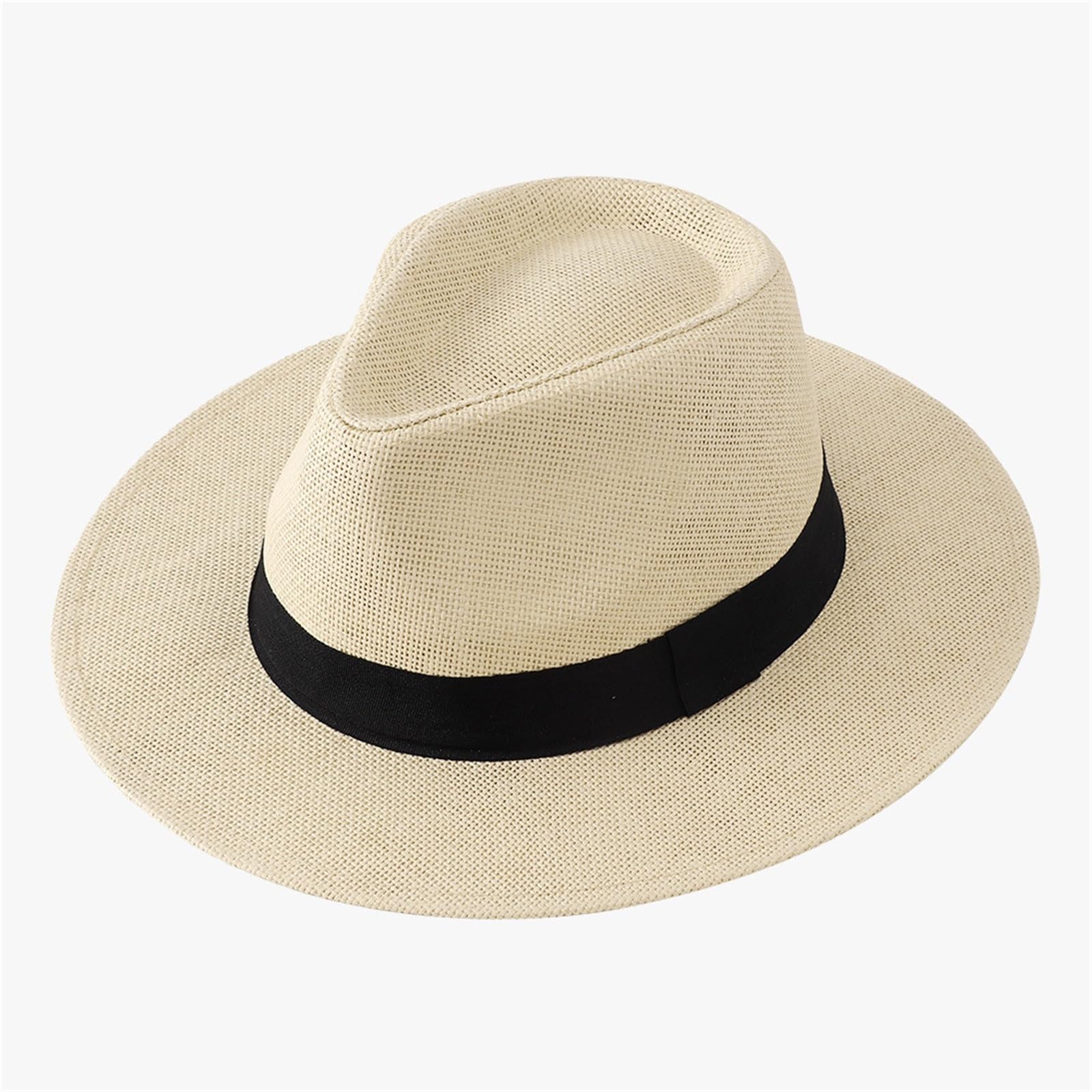 Generisch Panama Hut Herren Strohhut Sommer Sonnenschutz Sonnenhut Panama Hut Cool Strandhut Sommerhut Großer Kopf Herrenhut Gartenhut Straw Hat für Urlaub Herren Damen