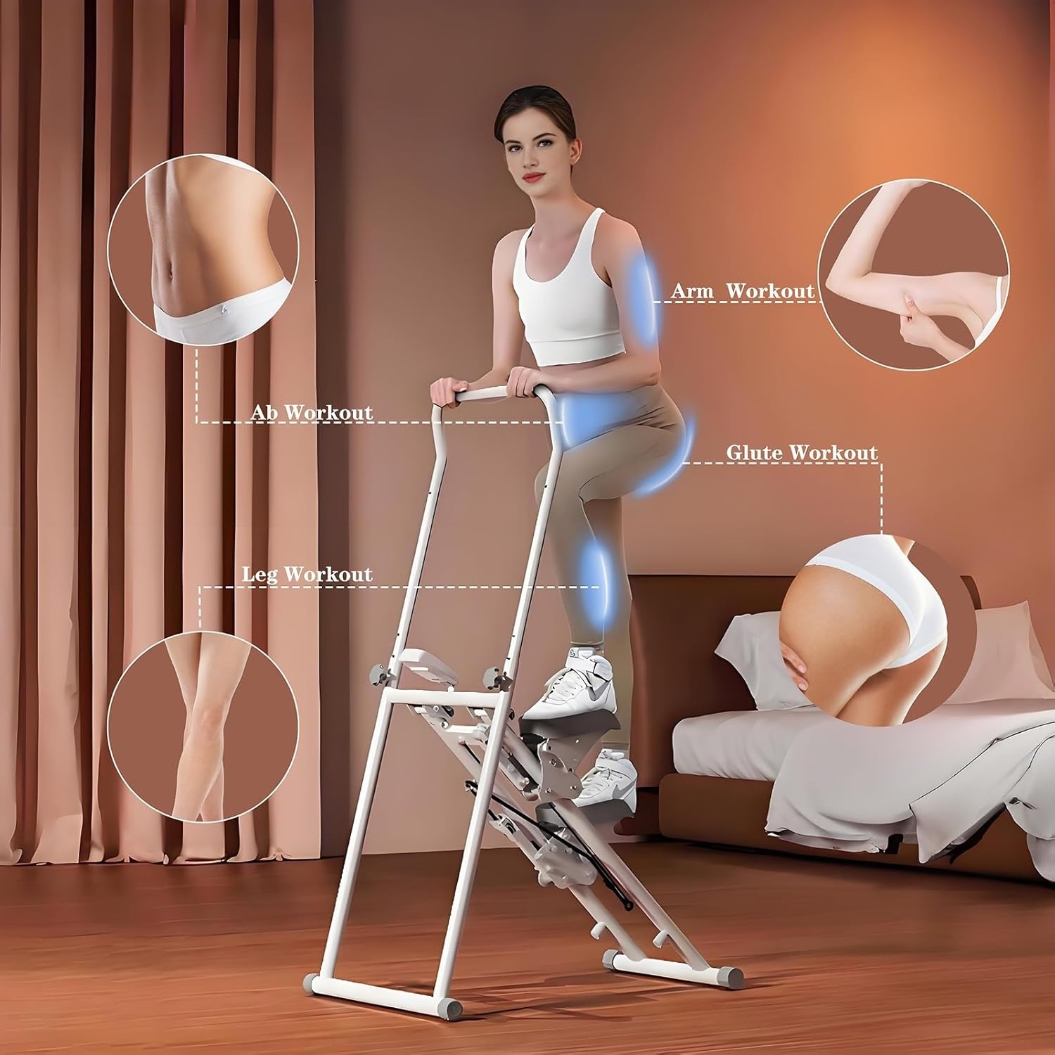 Vertical Climber Exercise Machine for Home Gym, Stair Stepper Machine for Full-Body Workout, Full Body Workout Machine with Adjustable Incline, Easy to Assemble