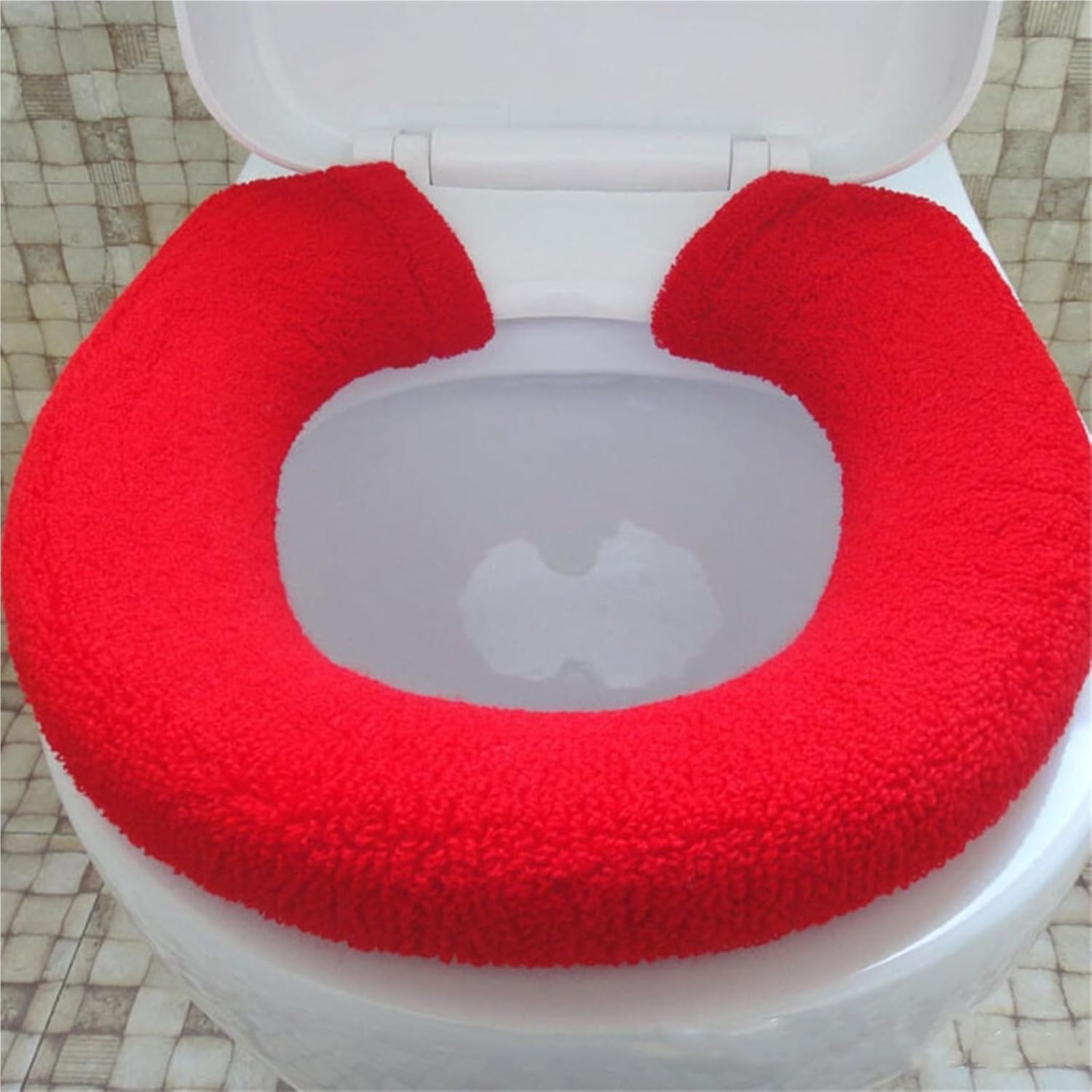 Bathroom Pad Acrylic Fibers Made And Skin-friendly Fine Stitching Toilet Seat Cover(Green-1)