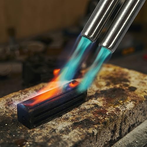 Miniatura 6 de Cabezal de soplete turbo de doble llama  Cabezal de antorcha de propano resistente de alto rendimiento para soldar y soldar  Cabezal de antorcha de