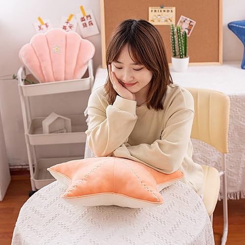 Miniatura 6 de Cojín de felpa con diseño de estrella de mar para automóvil, mesita de noche, sofá, muebles para el hogar, dormitorio, oficina (19.6 pulgadas,