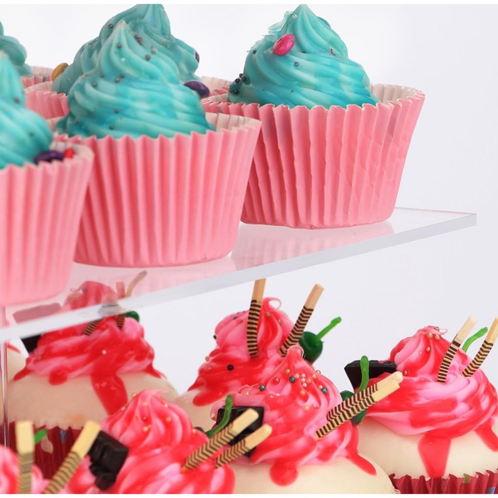 Soporte Acrílico Para Cupcakes Estiloso Estable Antideslizante Escalonado
