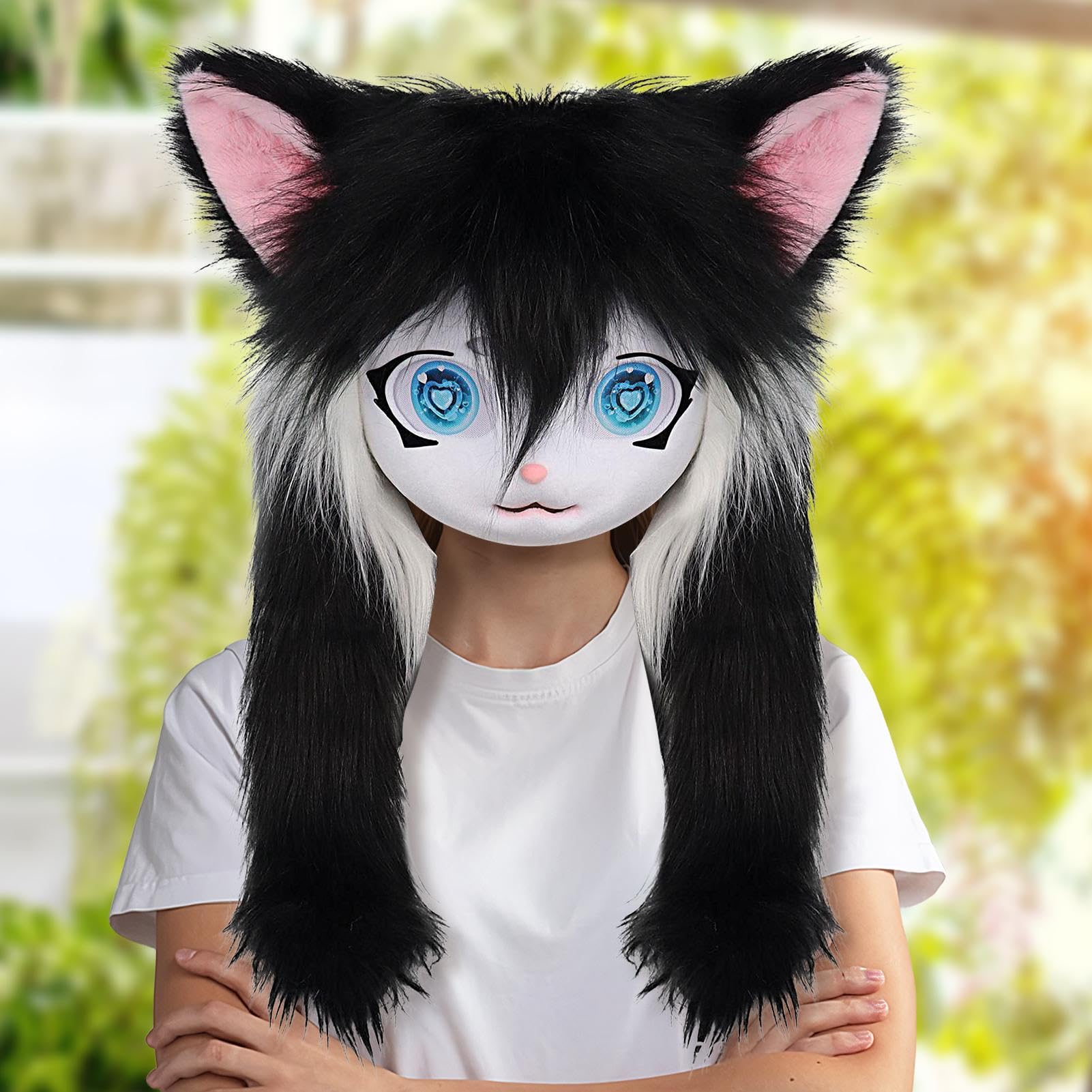 Maschera Testa Pelosa Accessorio Da Travestimento Animale Realistico In | Maschera animale a testa Per Halloween Cosplay Feste E Convention Anime E Spettacoli Teatrali