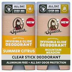 Dr Squatch Invisible Glide Natural Mens Deodorant Smooth Glide No Stains Aluminum Free Deodorant Men Safe for Sensitive