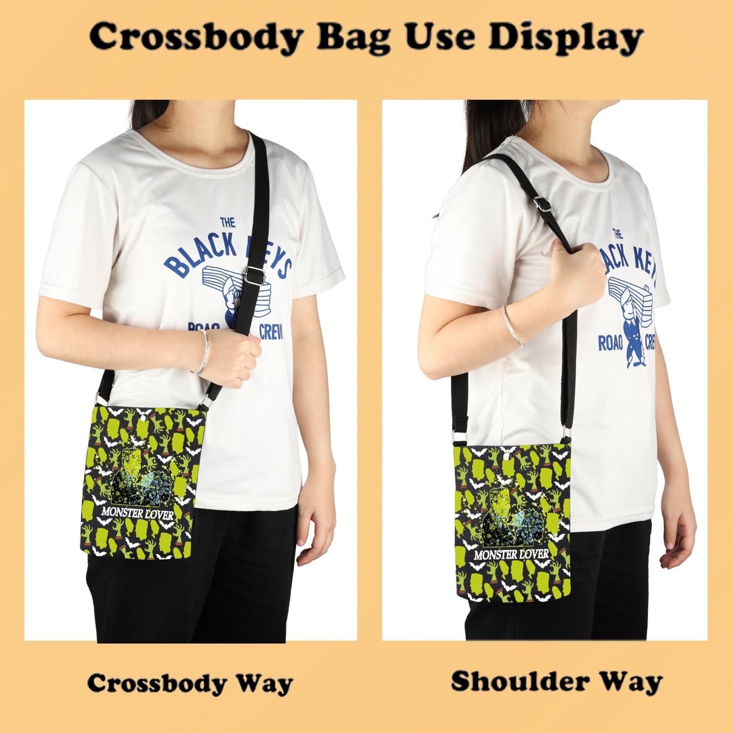 XYANFA Couple Monster Lover Crossbody Bag Horror Movie Gift Monster Dracula Movie Inspired Purse Shoulder Bag - Image 5