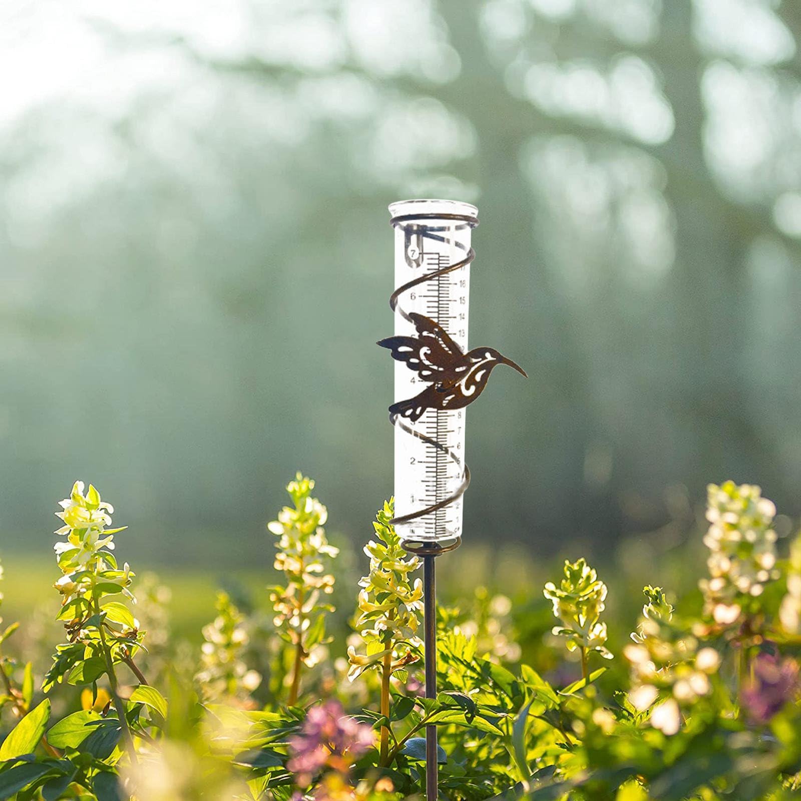 Pluviometro Da Giardino LUTER - 6 Pollici/15,2 Cm, Con Supporto Metallico, Per Misurare La Pioggia - Foto 2