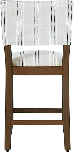 Miniatura 12 de HomePop Taburete de mostrador con respaldo abierto de 24 pulgadas, decoración del hogar, sillas de tela para comedor, cocina y sala de estar, rayas