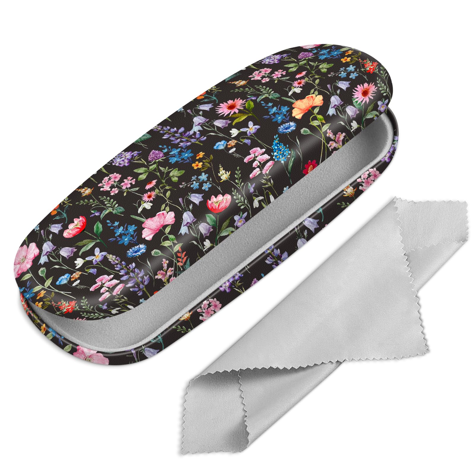 FINTIE Hard Shell Glasses Case for Women Men - Fashion Reading Eyeglasses Case Protective Spectacle Cases with Cleaning Cloth