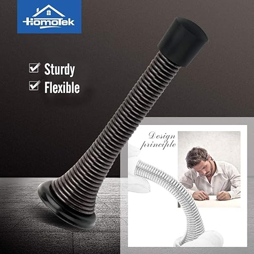 Miniatura 12 de HOMOTEK - Paquete de 30 tapones de puerta con parachoques de goma de 3-1/8 pulgadas, resorte flexible, resistente para puerta, parachoques de puerta