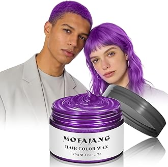 Temporary Hair Color Wax, Purple Hair Spray, 4.23 Ounces Natural Disposable Hair Wax Color Spray, Kids Women Temporary Hair Dye Wax Clay Pomades for Christmas Parties, Role Playing, Halloween (Purple)