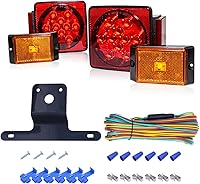 MaxxHaul 70205 12V All-LED Waterproof Trailer Light Kit - DOT Compliant Stop/Tail/Turn for Boats, RVs, Trucks, Snowmobiles