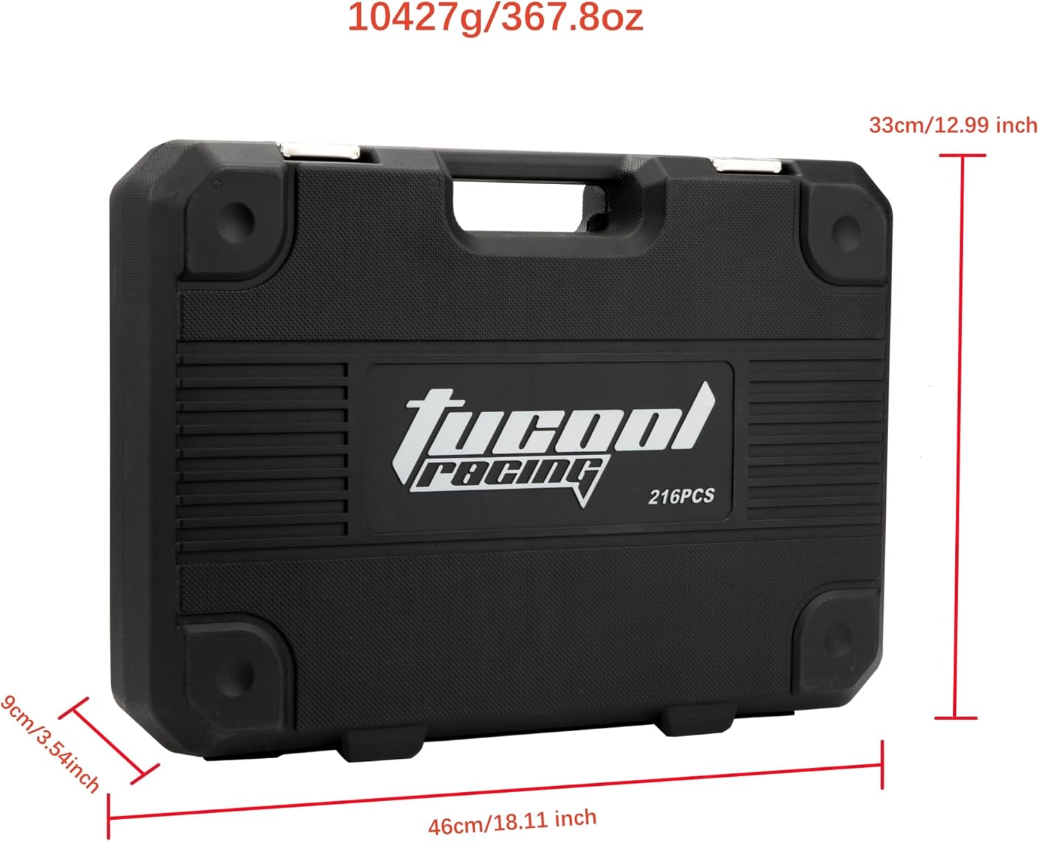 Tucool 216-Piece Socket Set, CR-V Heat-Treated, 1/4" & 3/8" Drive, 72-Tooth Quick-Release Ratchet - Professional Automotive Repair Tools for Mechanics & DIY Enthusiasts