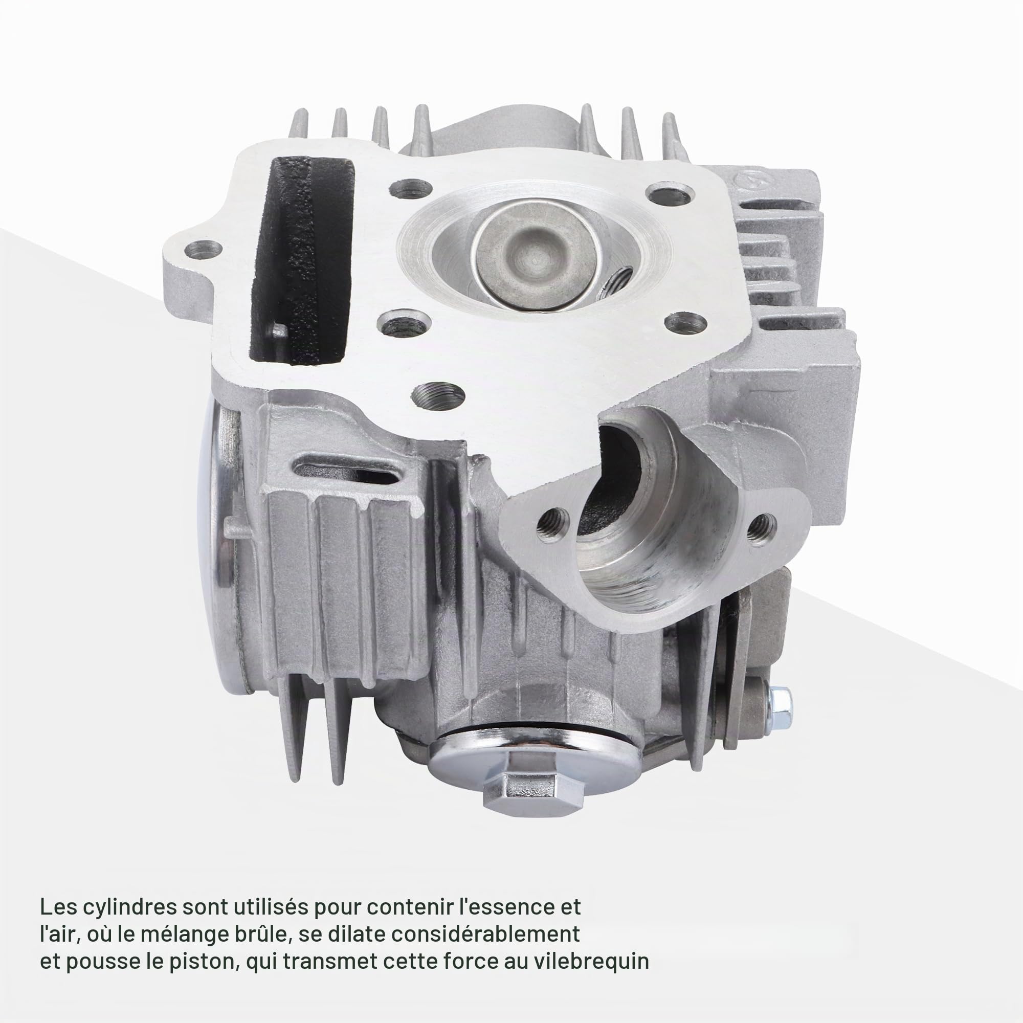 GOOFIT 110cc 125cc Culasses de cylindre avec joints pistons Ensemble culasse bougie d'allumage et ensemble de montage Remplacement pour motocross scooter et dirt bike ATV Go kart