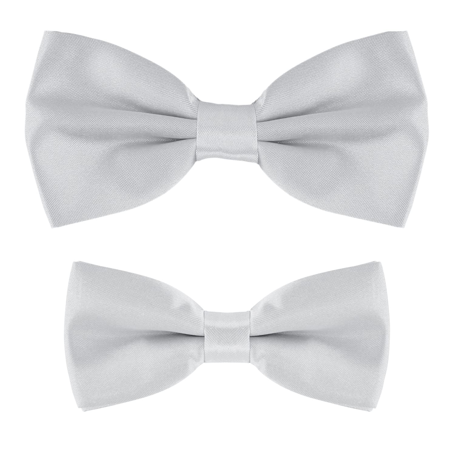 MASADA Father & Son matching set of bowties, pre-tied and smoothly adjustable - Light Grey