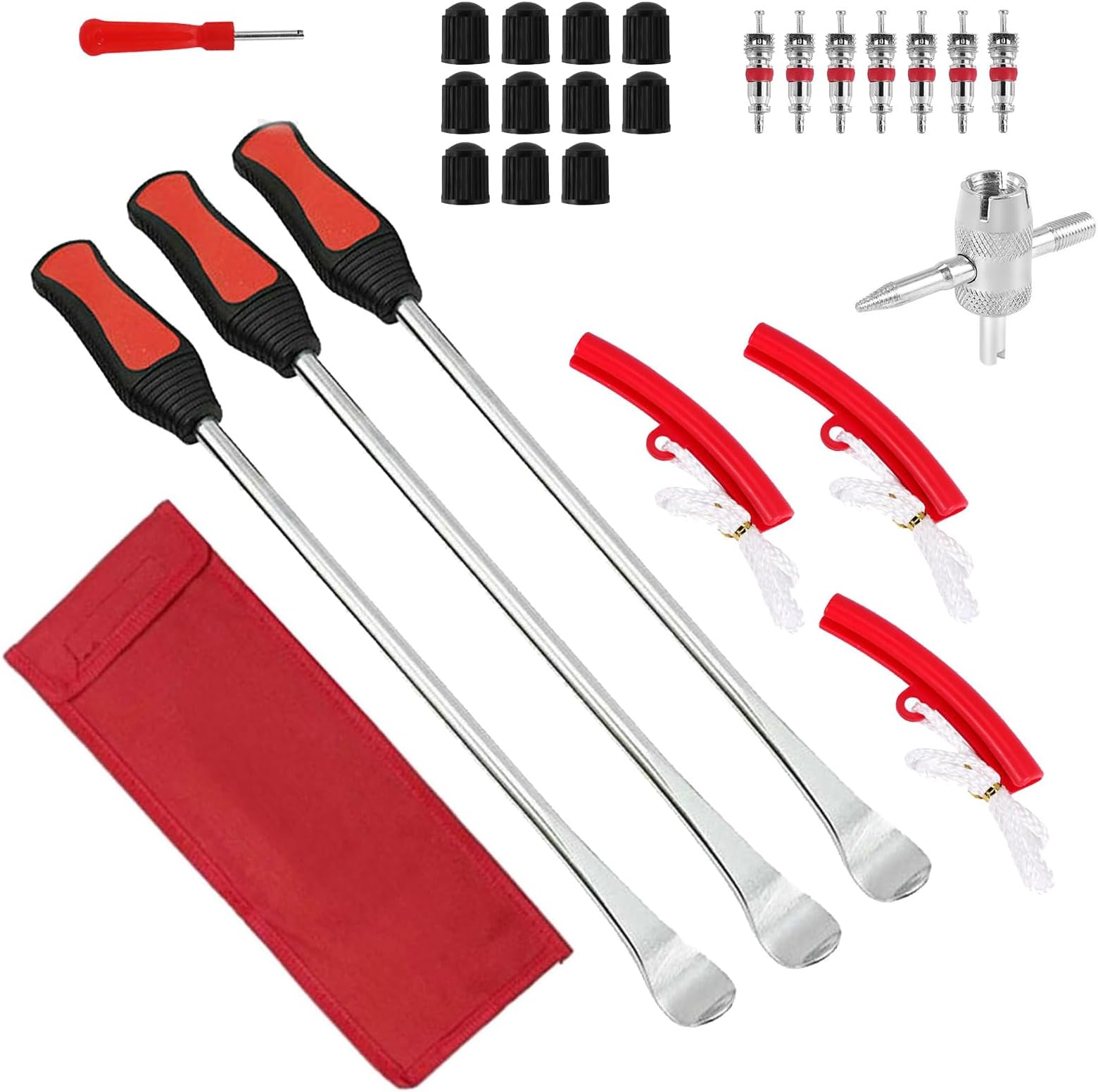 27Pcs Tyre Lever Removal Tool, Tyre Changer Set with Storage Bag +3 Rim ...