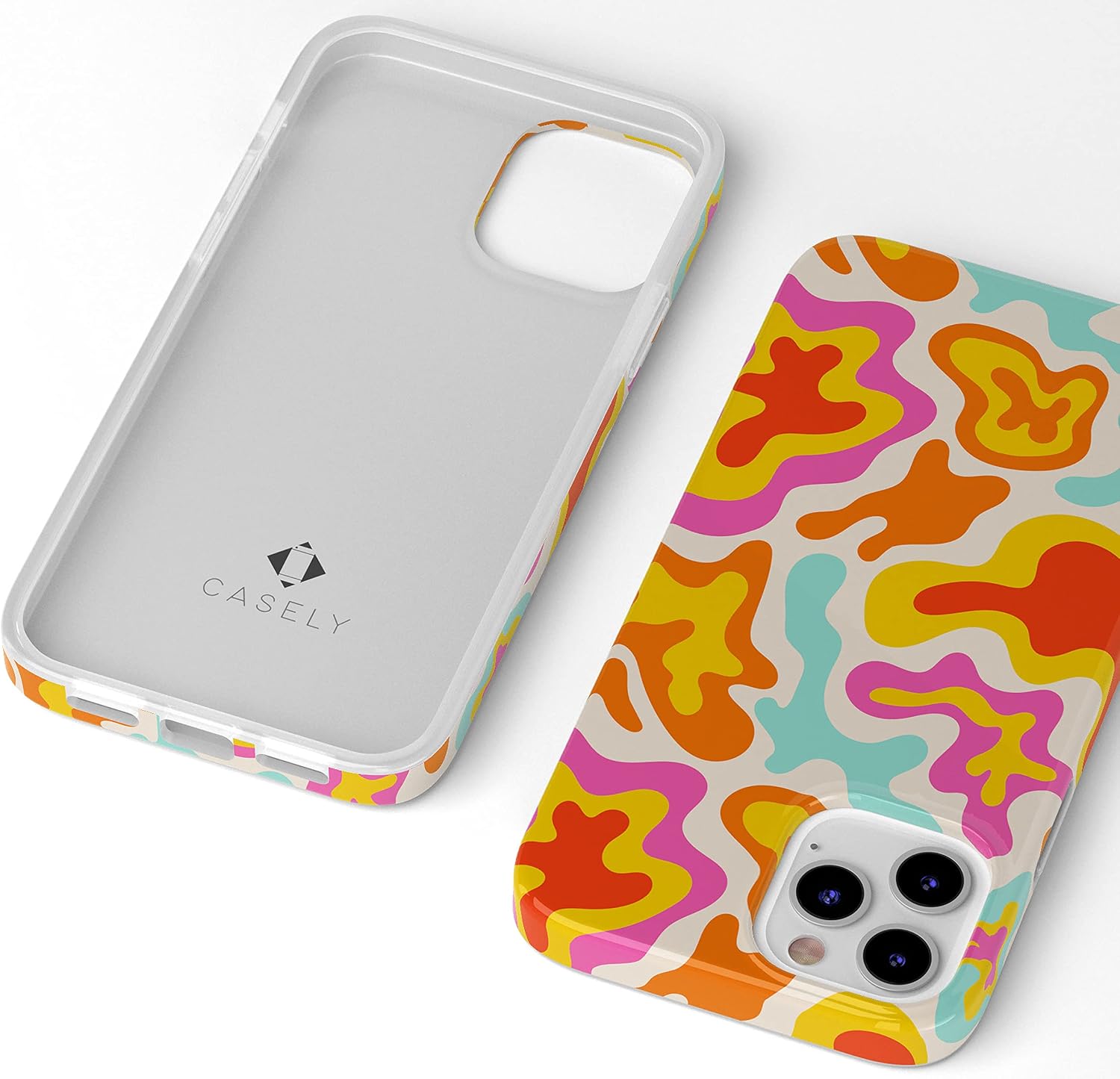 Casely iPhone 12 Pro Max Case | Tropical Color Splash | Abstract Retro | Classic Ultra Slim Design