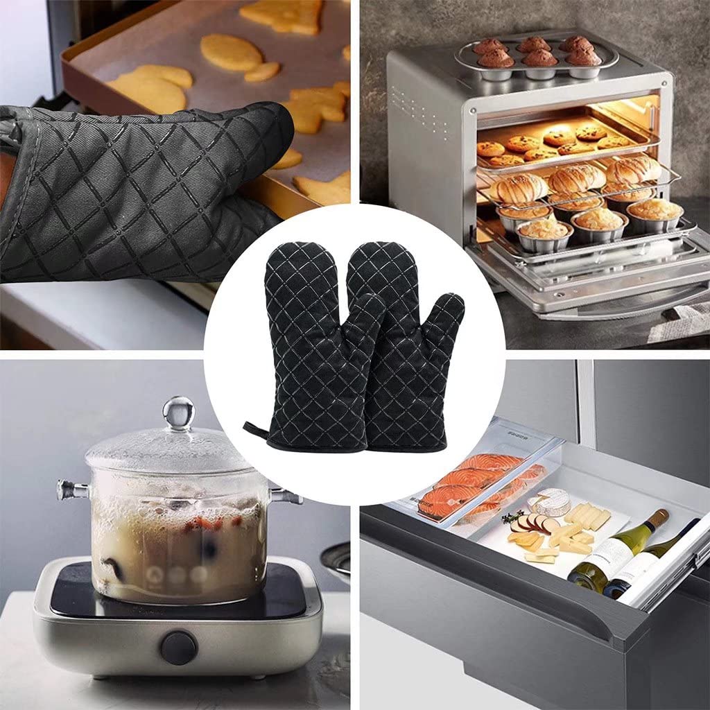 Gants de four en silicone résistants à la chaleur antidérapants épais pour la cuisine, la pâtisserie, le barbecue et le micro-ondes – Isolation haute température pour plus de sécurité