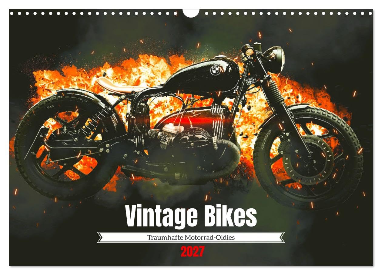 Calendar 2027 · US Version · Vintage Bikes. Dream motorcycle vintage