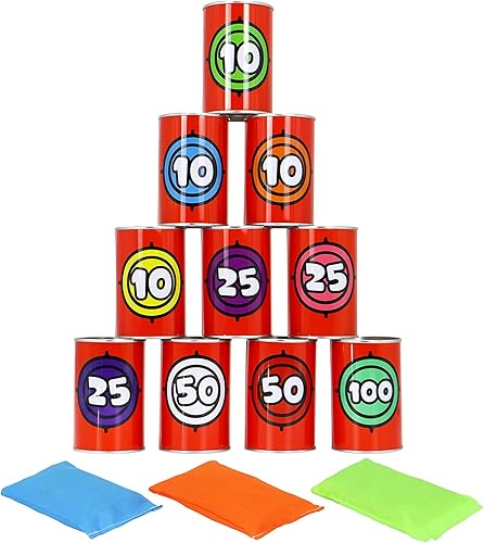 Miniatura 2 de JOYIN 13 Pcs Carnival Party Bean Bag Toss Game Sturdy Knockdown Can Game Birthday Valentine Easter Halloween Party Games Family Games Best Outdoor