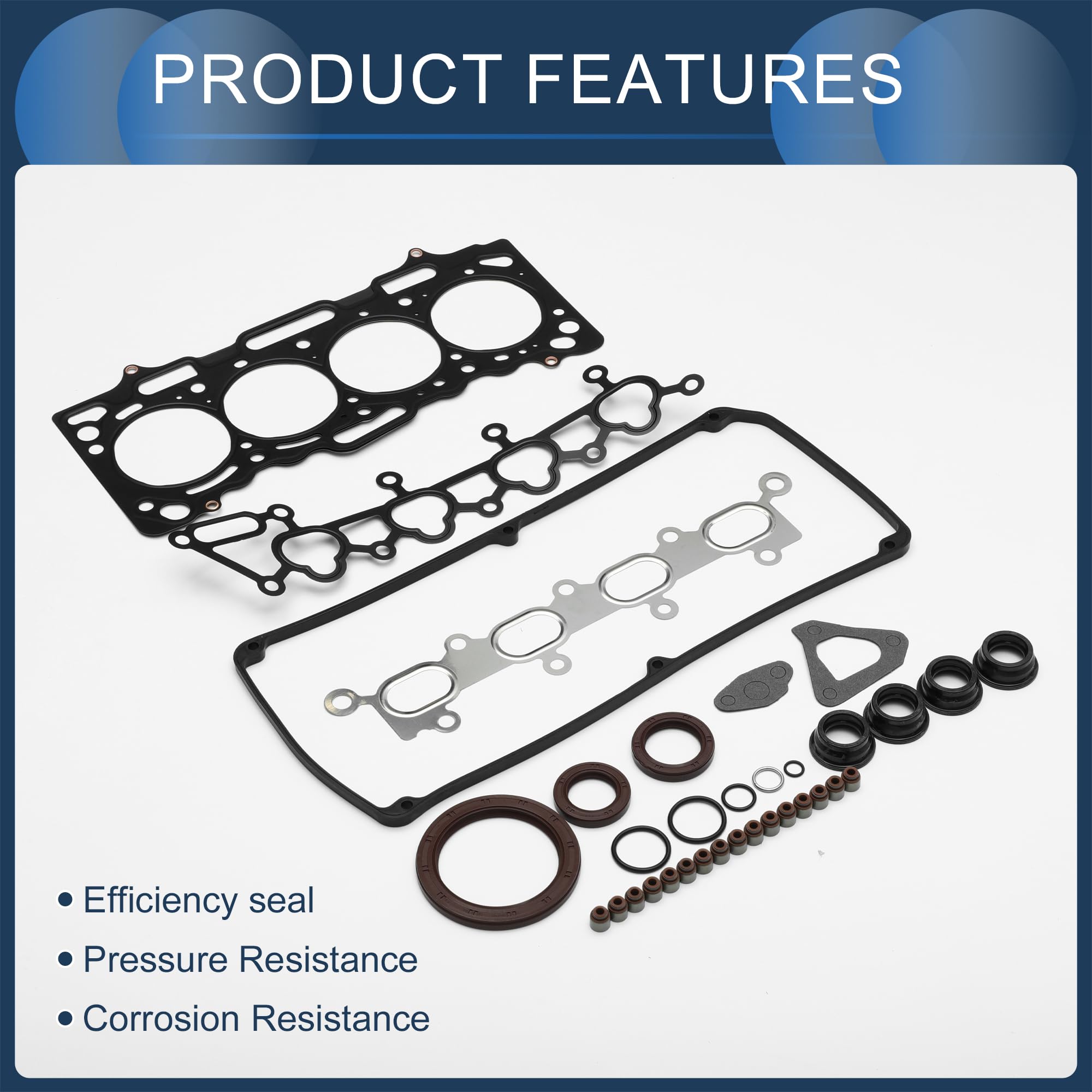 Kit De Juntas De Culata Y Válvula Para Mitsubishi 4G18(CS3A) 1Set | OE MD978141, Material Goma Metal, Color Negro, Alta Temperatura, Buena Elasticidad, Resistente Corrosión, Instalación Fácil
