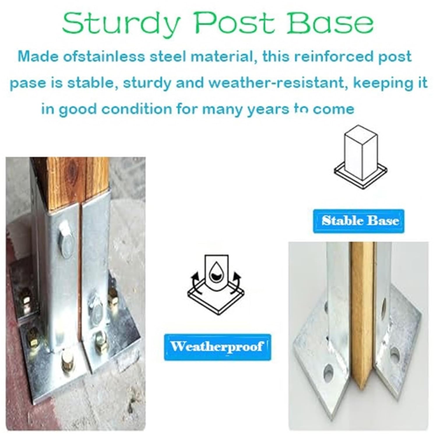 Heavy Solid Screw Post Base Bracket, Post Base Metal Concrete Brackets for Decking/Fencing/Pergola/Railing/Mailbox Mount, Pavilion Base Bracket Fit 1.5x1.5 2x2 2x4 4x4(18 pcs)