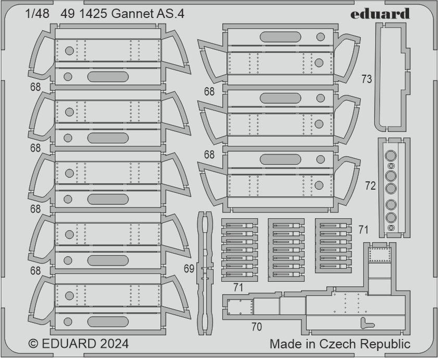 Eduard Fairey Gannet AS.4 1:48 Etch Detail Set for Airfix A11007 ED491425