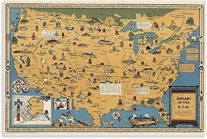 Amazon.com - Native American Indian Tribes Map Canvas Art Poster And ...