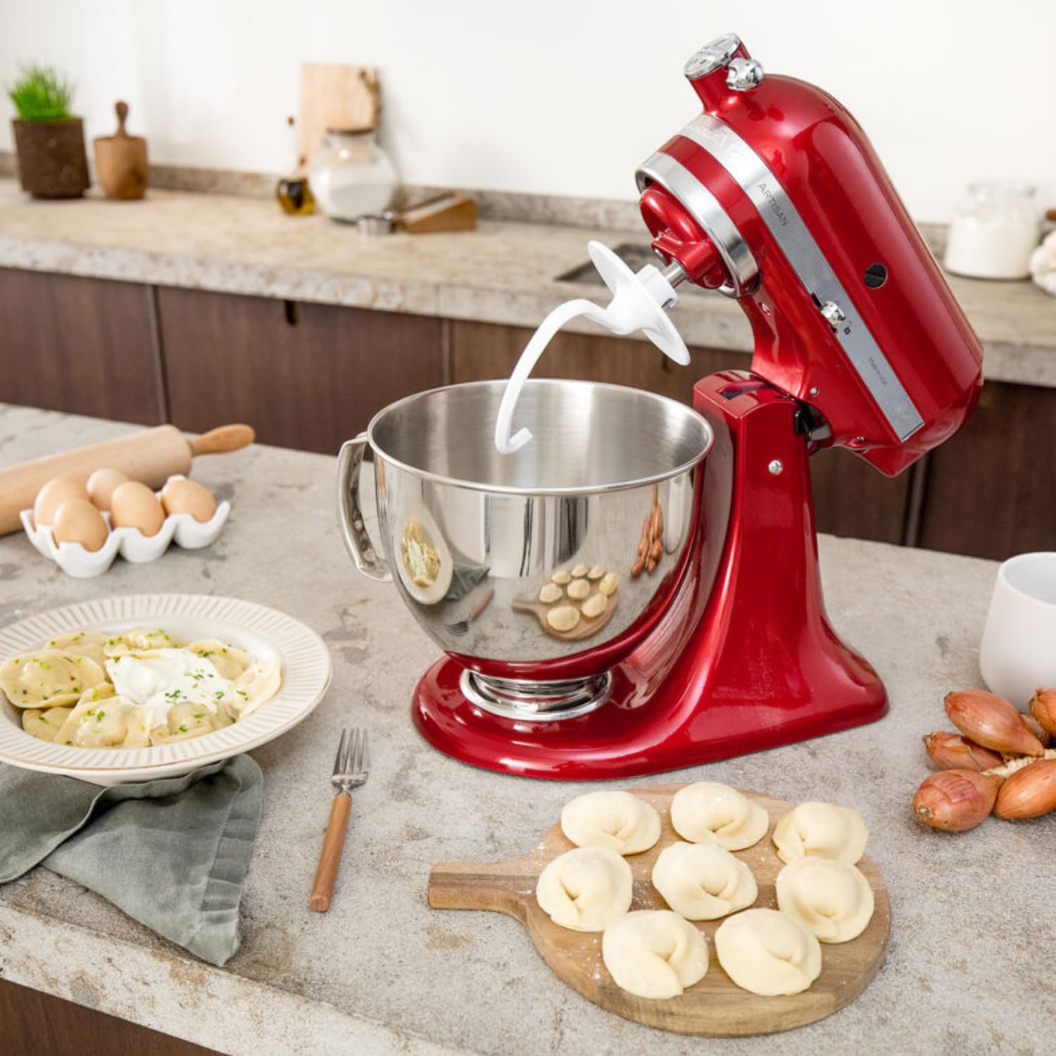 KitchenAid Robot Kuchenny, Metal, Czerwony/Biały, Pojemność: 4,8 Litra