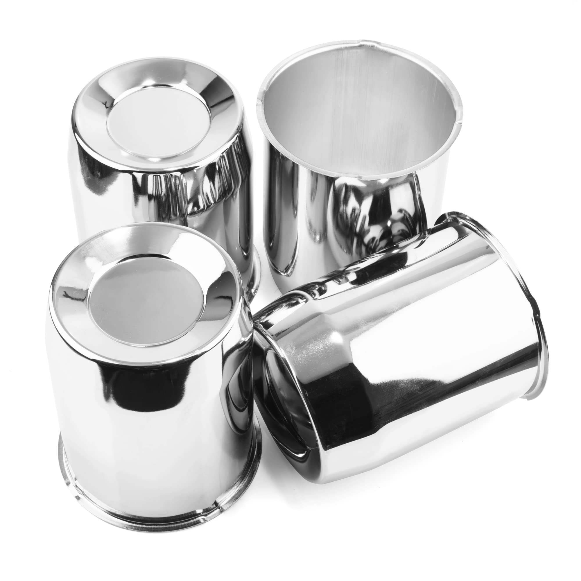 Rheedal 4Pcs 5.15inch Trailer Wheel Center Caps Push Through 5.15" Bore 6.42" Tall Hub Cap for Truck SUV RV Wheel Rim, Chrome Silver Wheel Cover