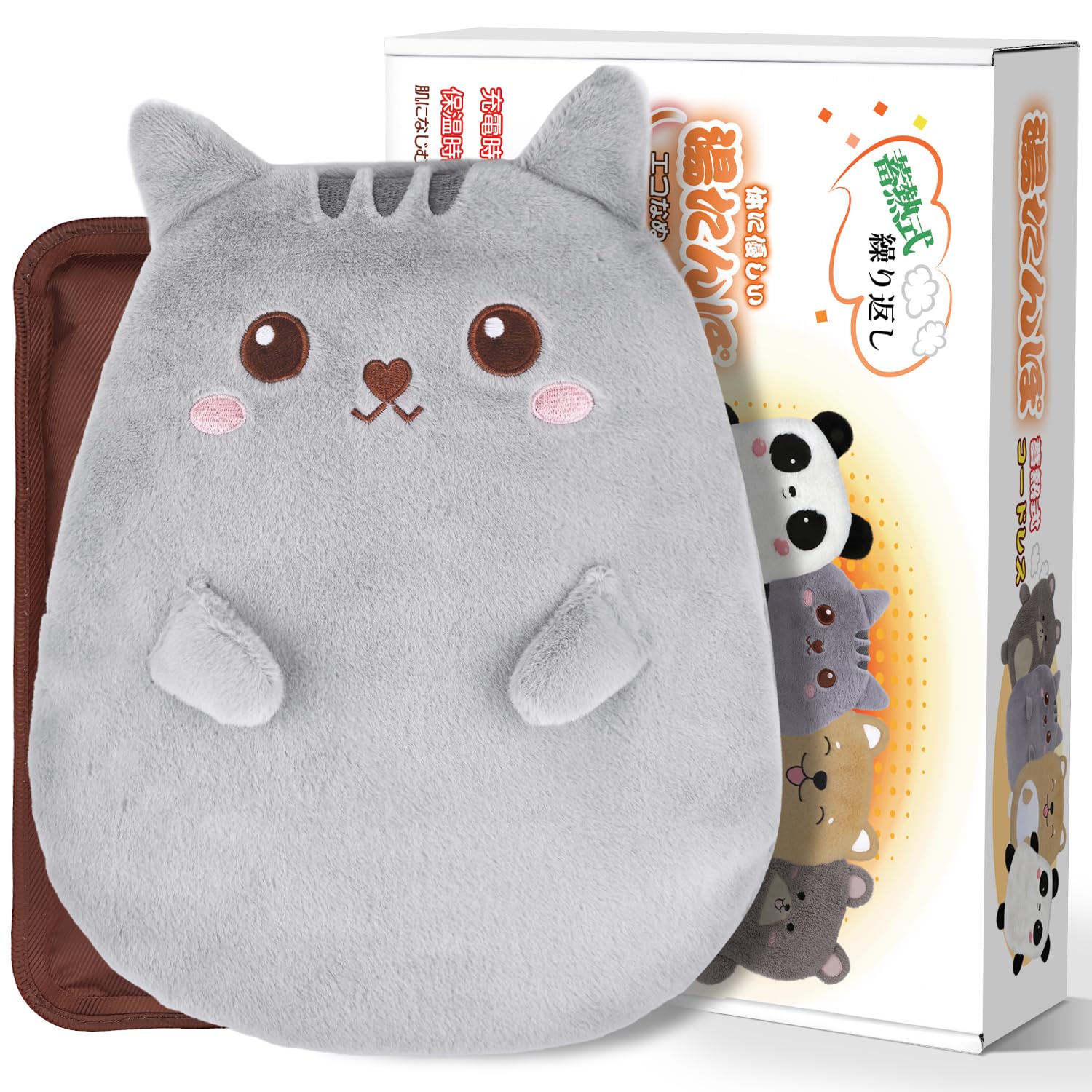 ⭐️大きめサイズ 湯たんぽ 充電式 急速充電 長時間保温 ネコ 過熱防止 省エネ 71PXRADxfoL.jpg