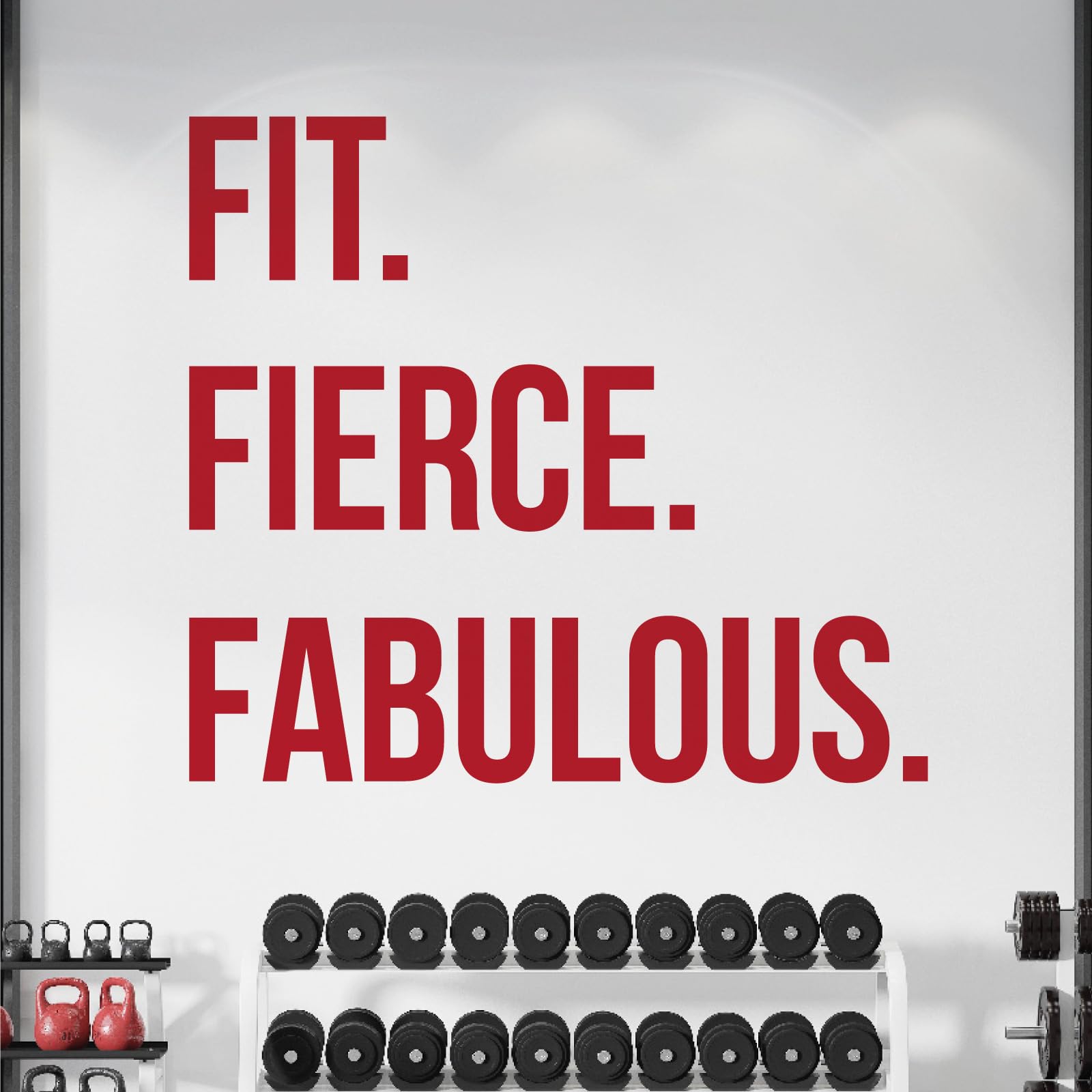 Fit Fierce Fabulous Motivations-Wandtattoo, Motiv Fitnessstudio, Marina