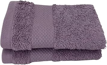 Burak Tekstil 2-Pieces Towel, 100% Cotton, Face Towel 30 * 30 (Purple, Face Towel (30 * 30 cm))