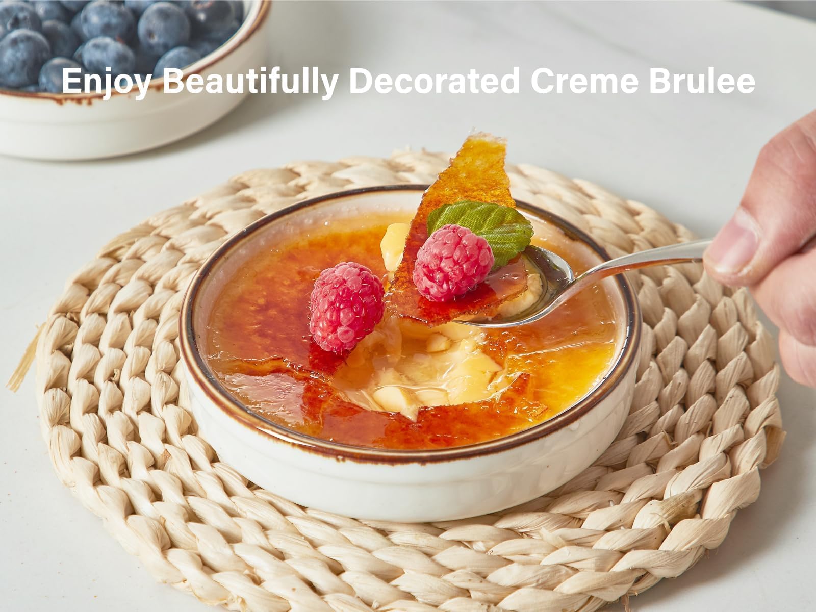ONEMORE Ramekins - Juego de 14 ramequines de cerámica para hornear postres exquisitos, aptos para horno, de 4 onzas, para hornear postres exquisitos, salsas pequeñas y redondas, mini tartas y quiche,