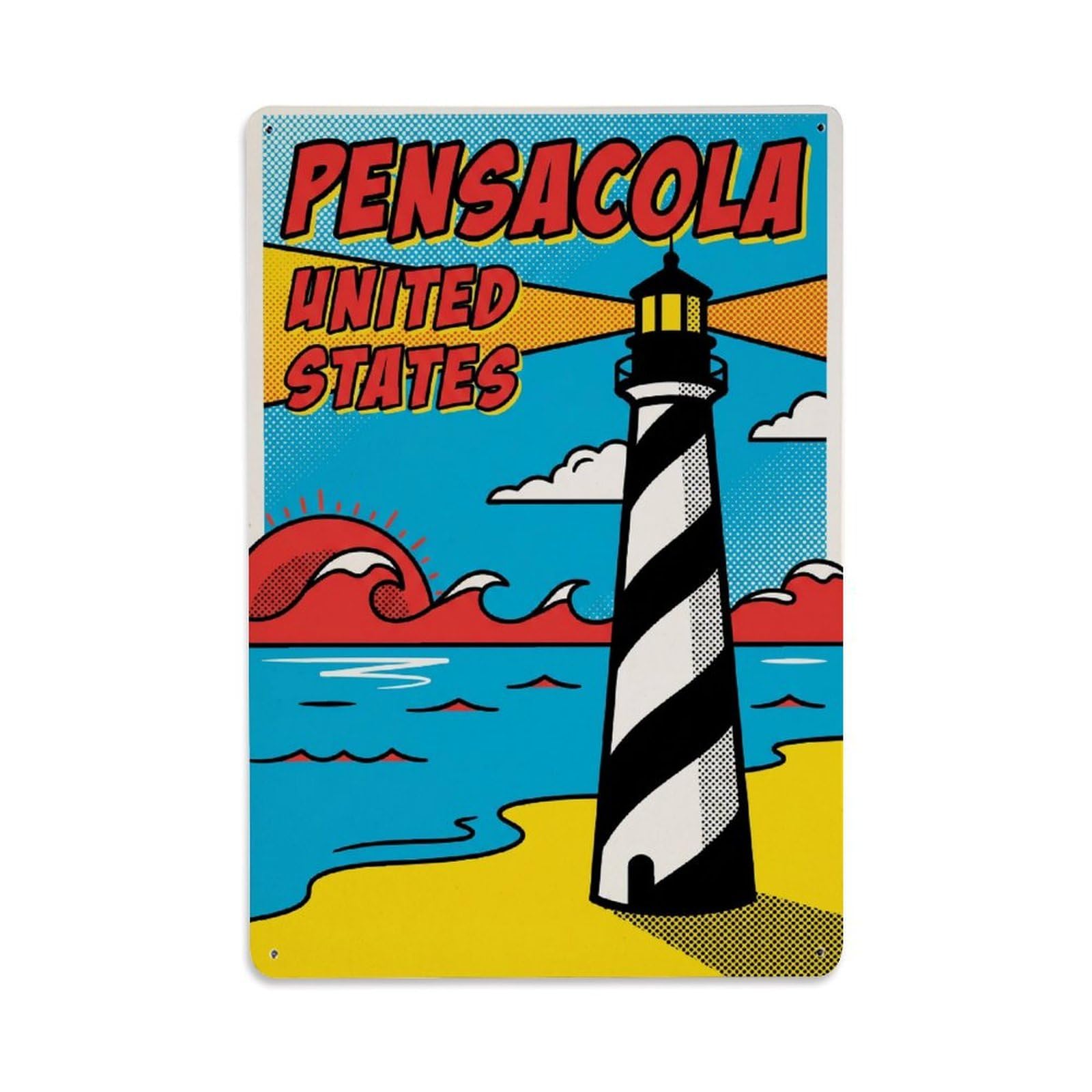 Xanthor Style Retro Usa Pensacola Travel Metal Tin Sign