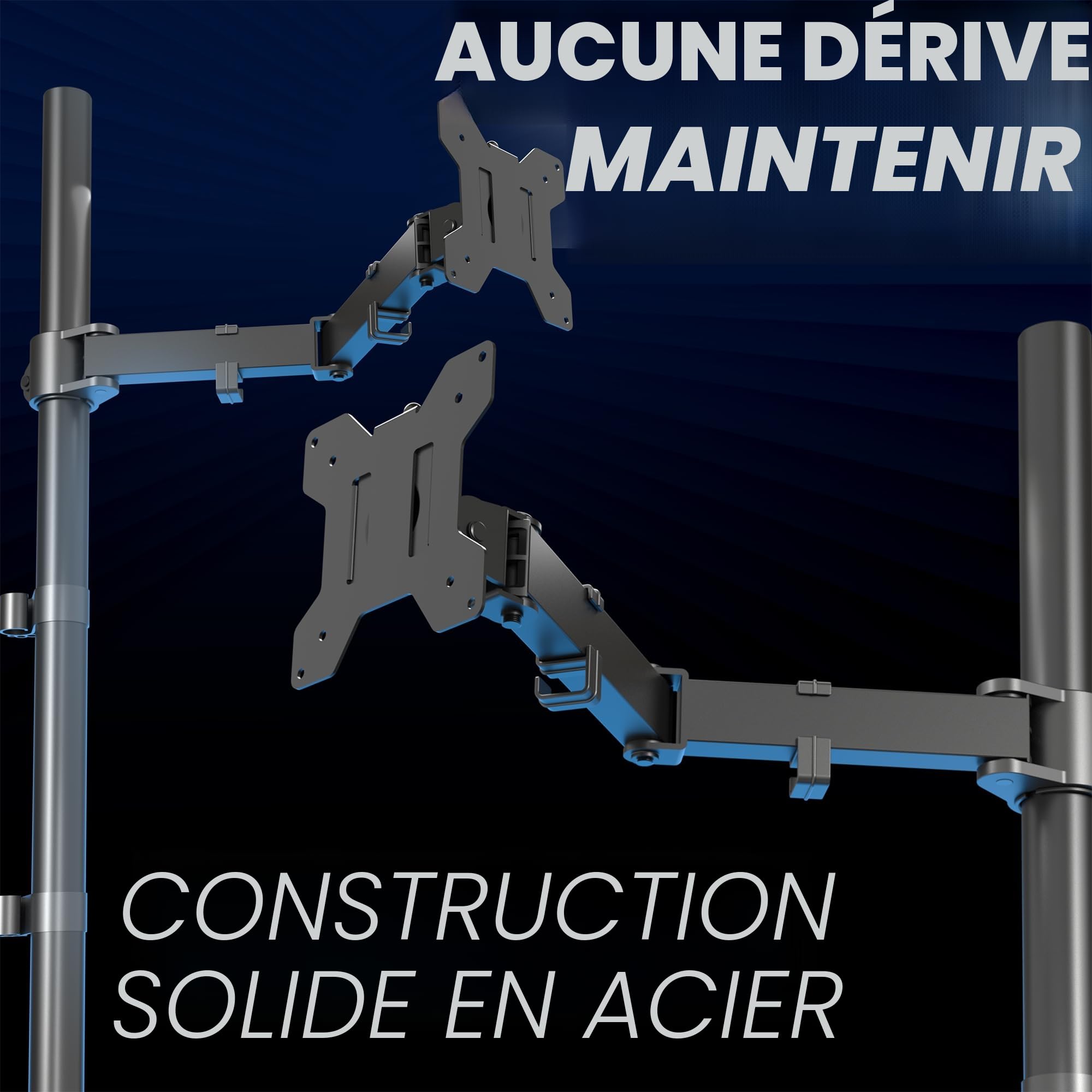 Vivo STAND-V011 Support de Bureau pour écran Simple avec Support de Bureau 39 Pouces Entièrement réglable Inclinaison et Articulation Peut contenir des écrans de 13 à 32" jusqu'à 10 kg avec Montage