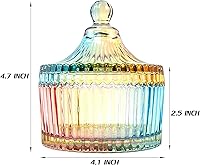 Vista 42 de Colorful Crystal Glass Candy Snack Barrel Storage Jar Embossed Luxury Cookie Buffet Canister With Lids Jewelry Box Jar Biscuit Containers
