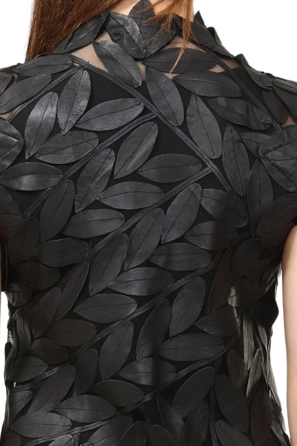 Zamback Leaf Design Handmade Leather Vest