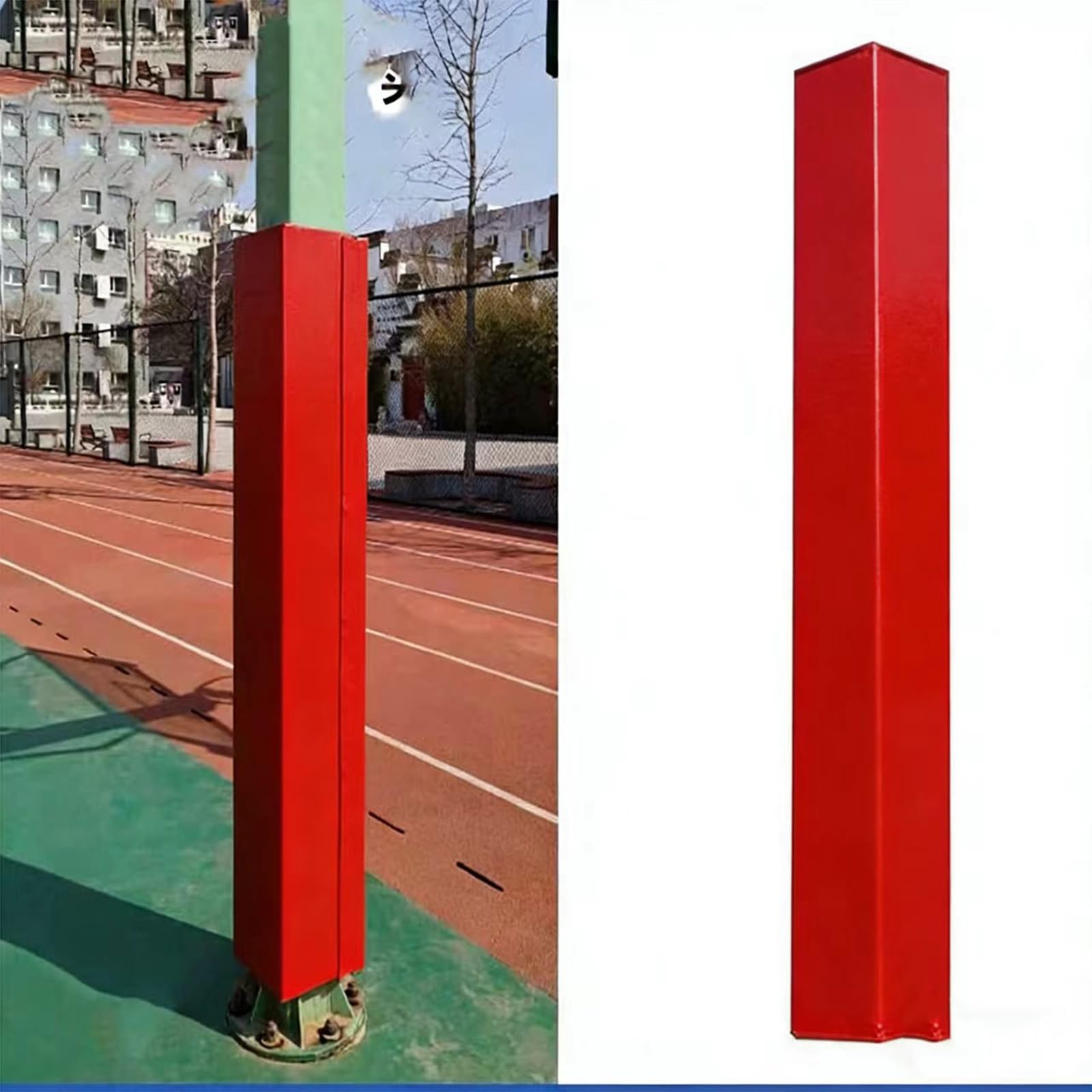 Manchon de protection carré 180cm rouge haute densité pour poteau