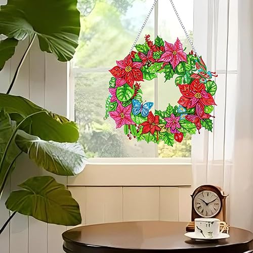 Miniatura 5 de Kit de pintura de diamantes para bricolaje, arte de cristal, letrero colgante de forma especial, decoración de ventana de diamante para decoración