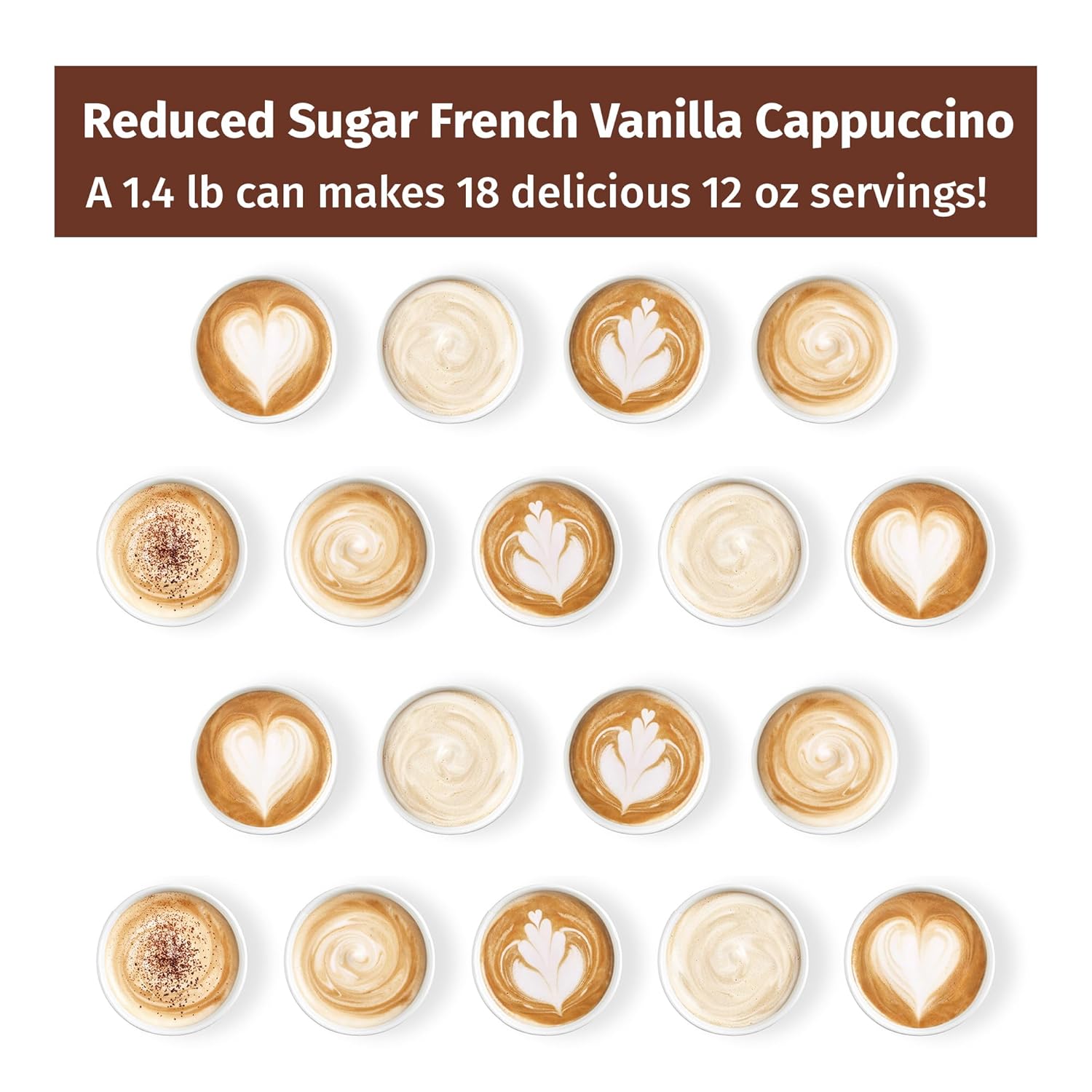 Victorian Inn Instant Cappuccino - French Vanilla - Reduced Sugar - Creamy & Delightful Coffee Mix - Great Hot, Cold, or Blended - Ideal as Coffee Creamer - 1.4 Pound (Pack of 6)