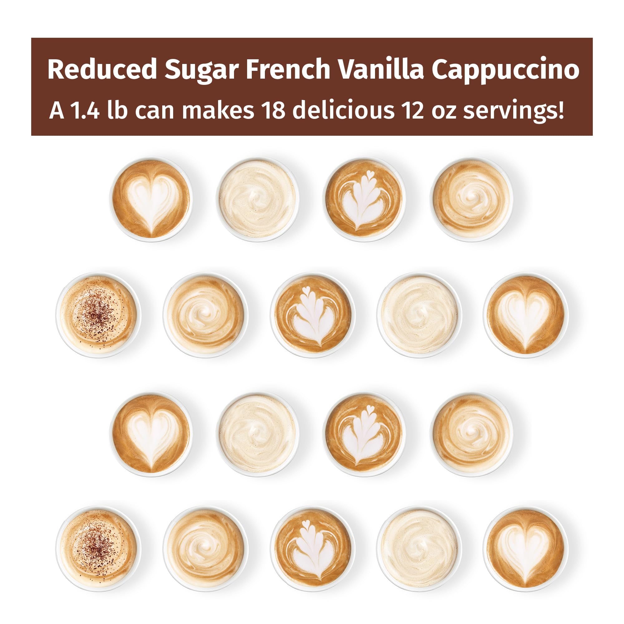 Victorian Inn Instant Cappuccino - French Vanilla - Reduced Sugar - Creamy Delightful Coffee Mix - Great Hot — view 3