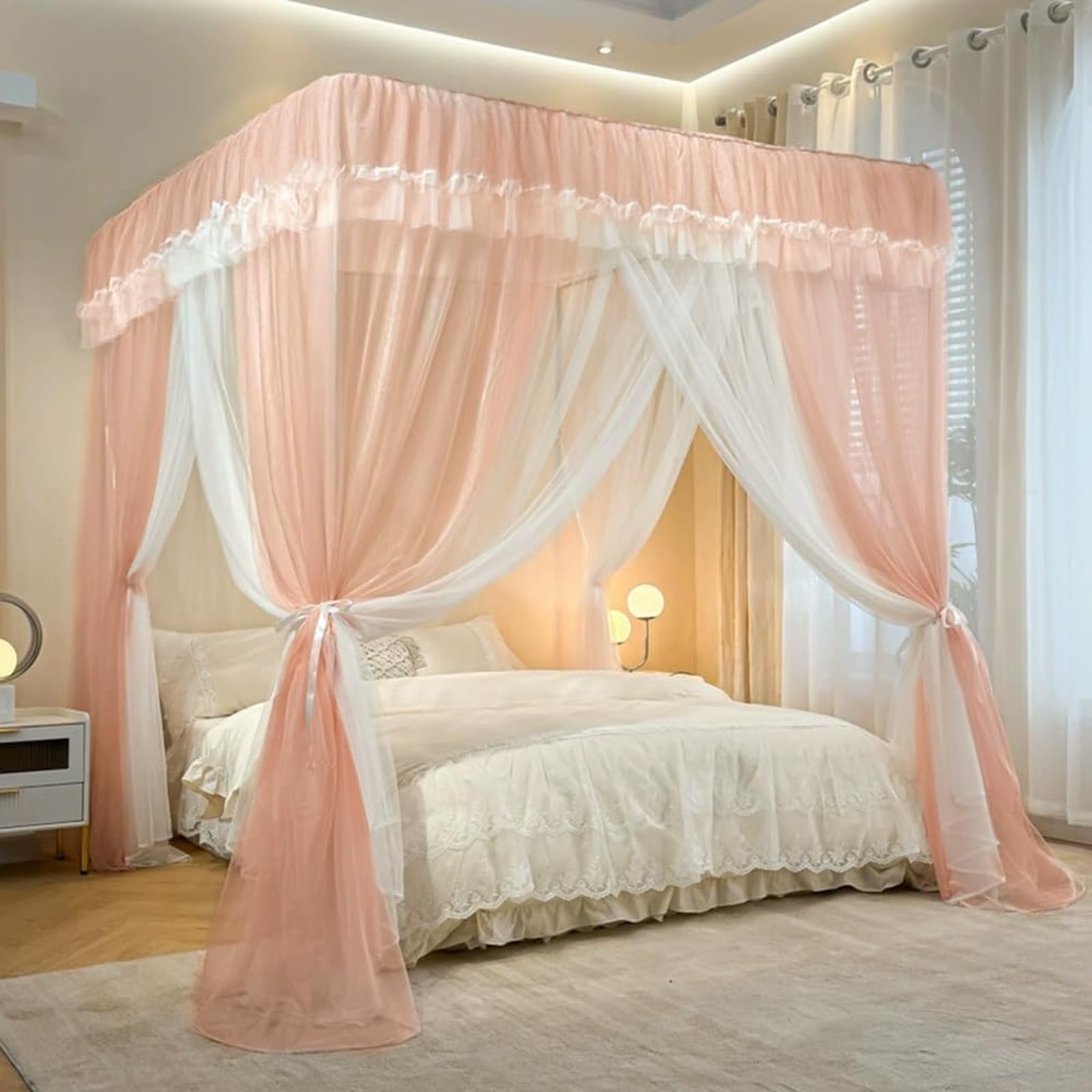 Rideau moustiquaire grand lit double pour bloquer les insectes avec style