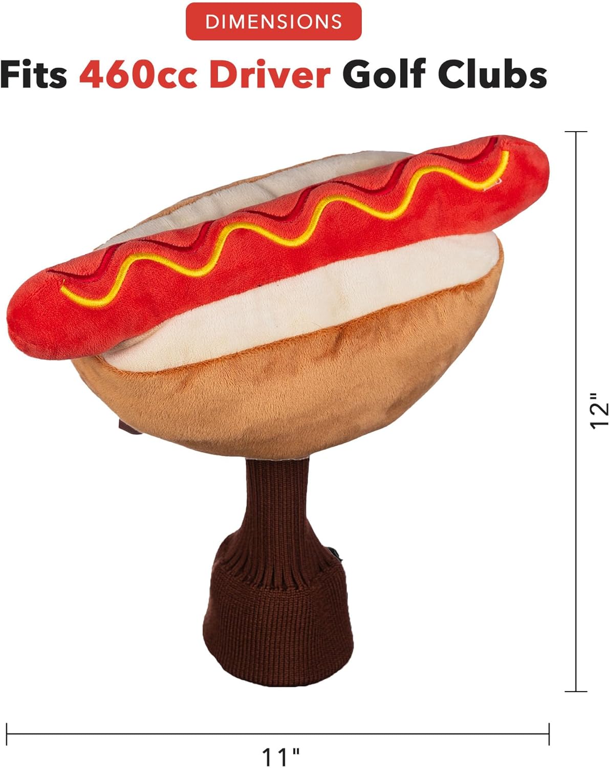 Daphne's Headcovers Hotdog Driver Headcover | Funny Golf Club Covers | Golf Head Covers for Drivers | Stylish Golf Club Head Covers | Golf Driver Covers | Men’s & Women’s Driver Headcover
