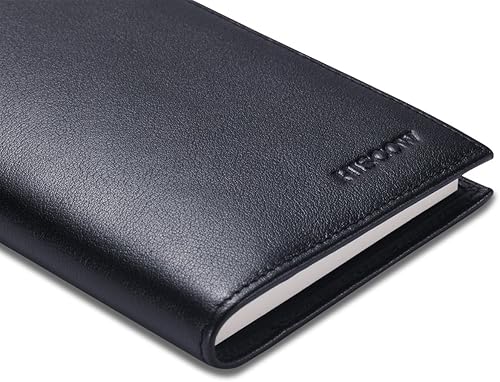 Miniatura 8 de HISCOW Funda de cuero suave para chequera y tarjetero con divisor - Piel de becerro italiana, Negro -, Contemporáneo