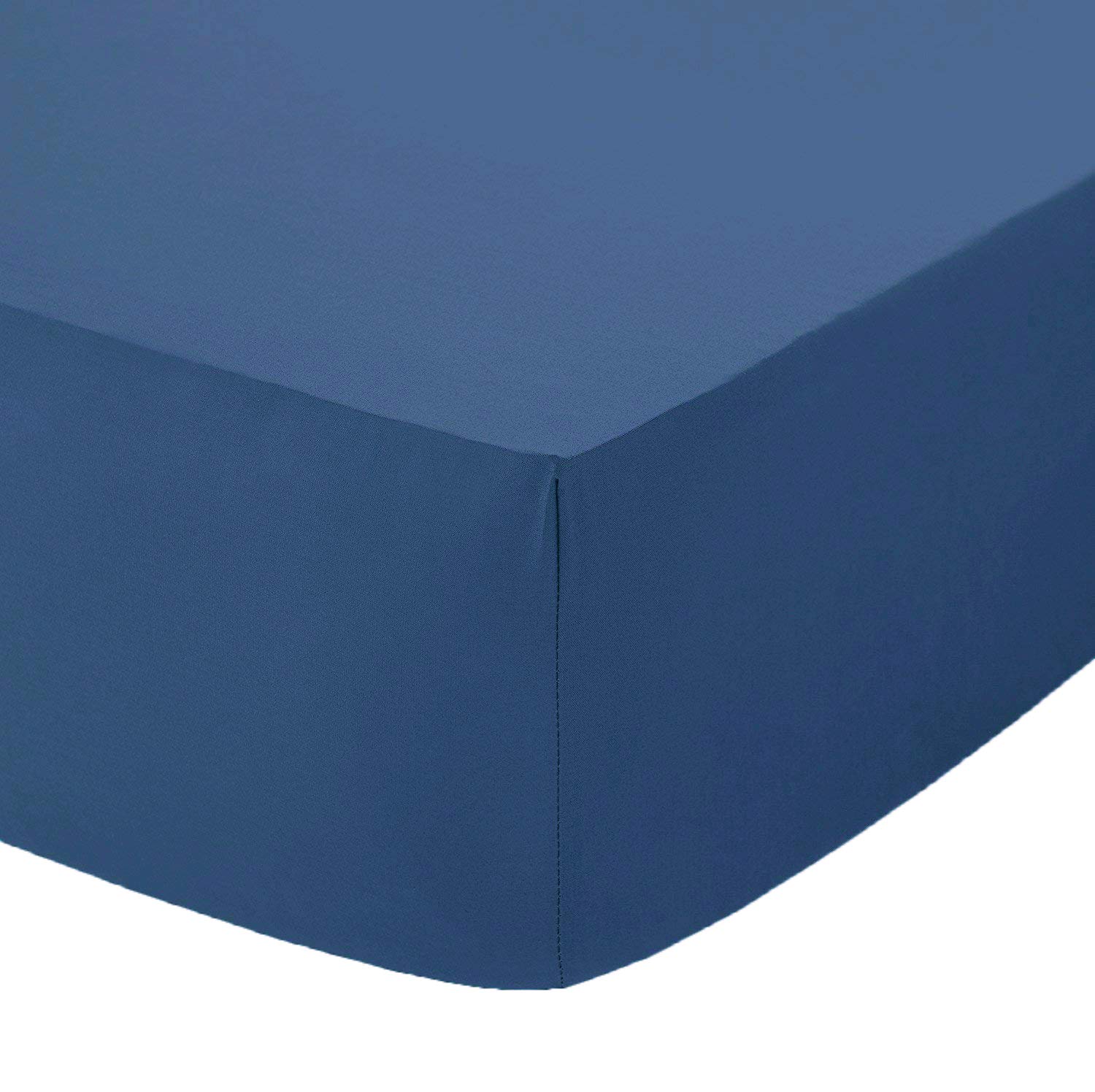 AmigoZone Non Iron Pollycotton Percal Quality Plain Fitted Sheet Or Pillow Cases (Double, Mid Blue) โ image 1