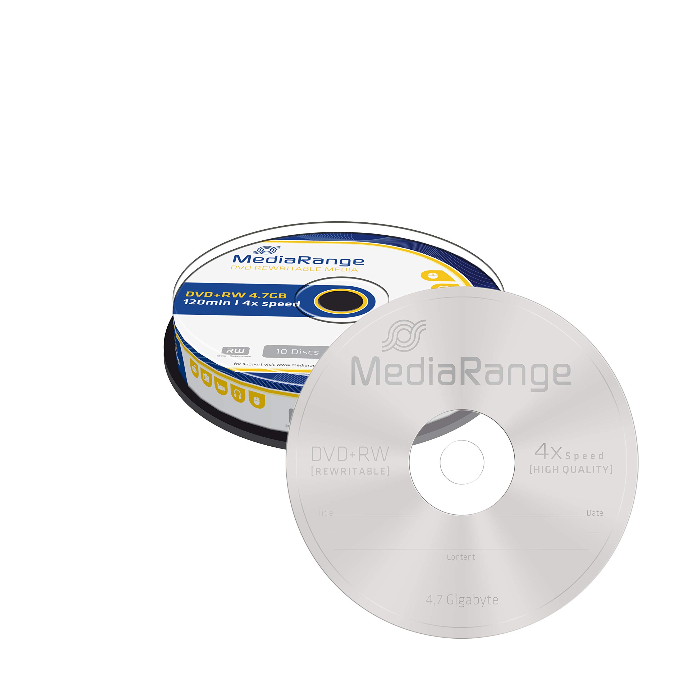MediaRange MR451 Confezione Dvd+RW, Argento