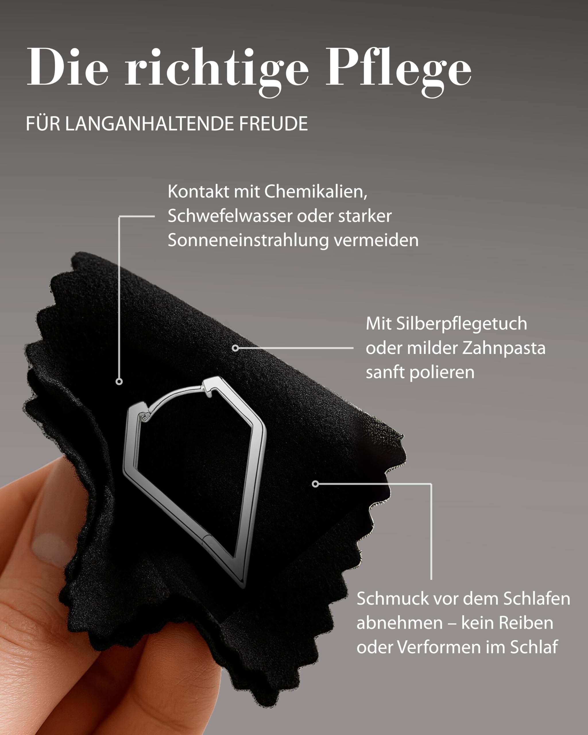 Vinani Damen Ohrringe 925 Silber - Klapp-Creolen diamantförmig glänzend - 925 Sterling Silber für Frauen - 2CSD