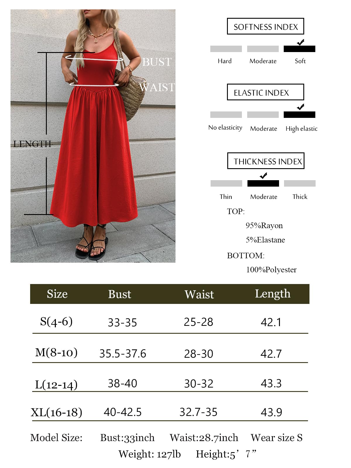 Mieazom Vestido largo sin mangas con cuello en V y bolsillos para mujer, corte entallado, casual, de verano, con tirantes delgados, para vacaciones