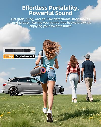 Miniatura 7 de Altavoces Bluetooth portátiles actualizados inalámbricos, sonido alto pico de 200 Wgraves profundos para fiesta, IP65 impermeable al aire libre